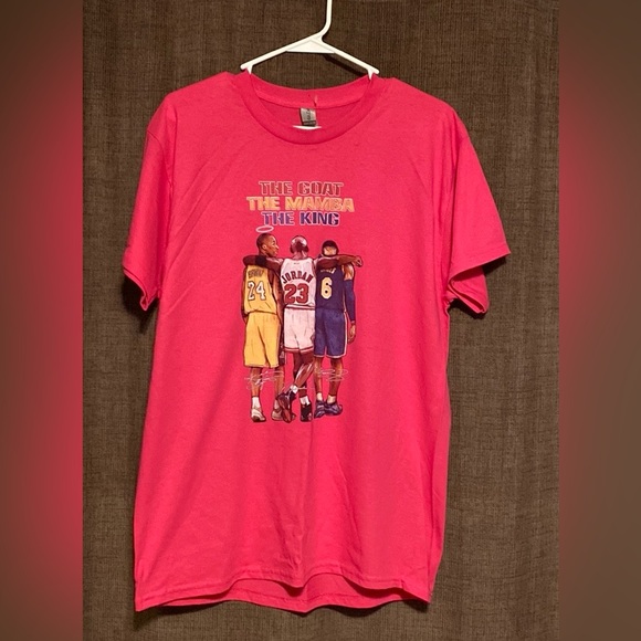 NBA Basketball Legends, The Goat The Mamba The King pink Tee Women’s  L - Picture 1 of 7